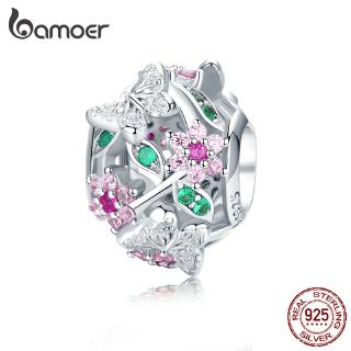 Pulseira Bamoer Charm Prata 925 Fit Original Dança Borboleta