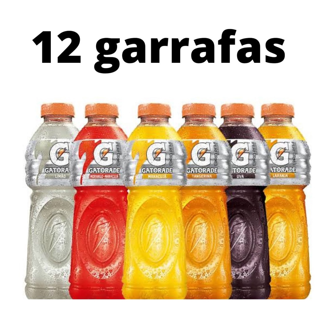 Kit 12 garrafas gatorade sortidos 500ml bebida isotonica energetico esporte saúde hidratação - Super Oferta