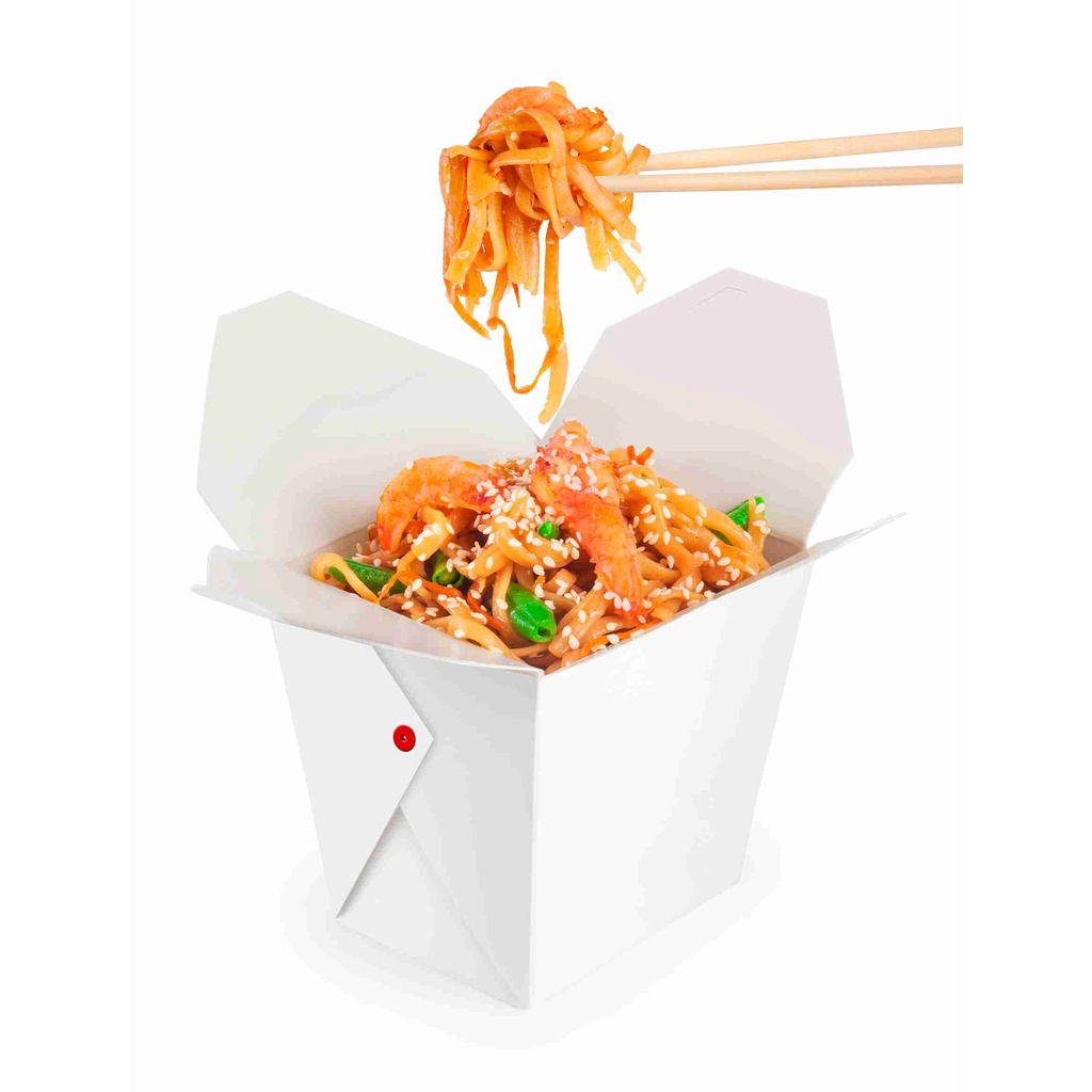 Embalagem Caixa Box Yakissoba Comida Chinesa Delivery - P 500ml - Branca - Delivery em Oferta na Shopee