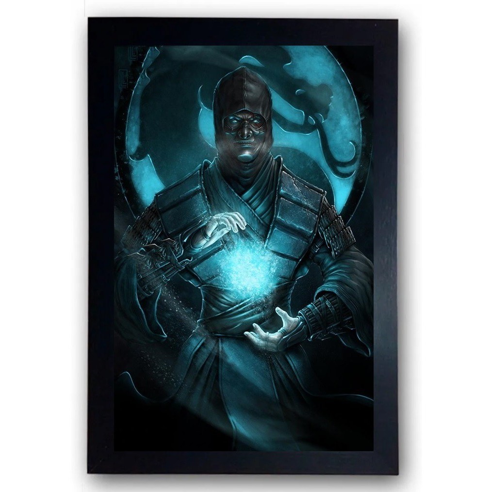 Quadro Game Mortal Kombat Sub-zero Moldurado Cod.15