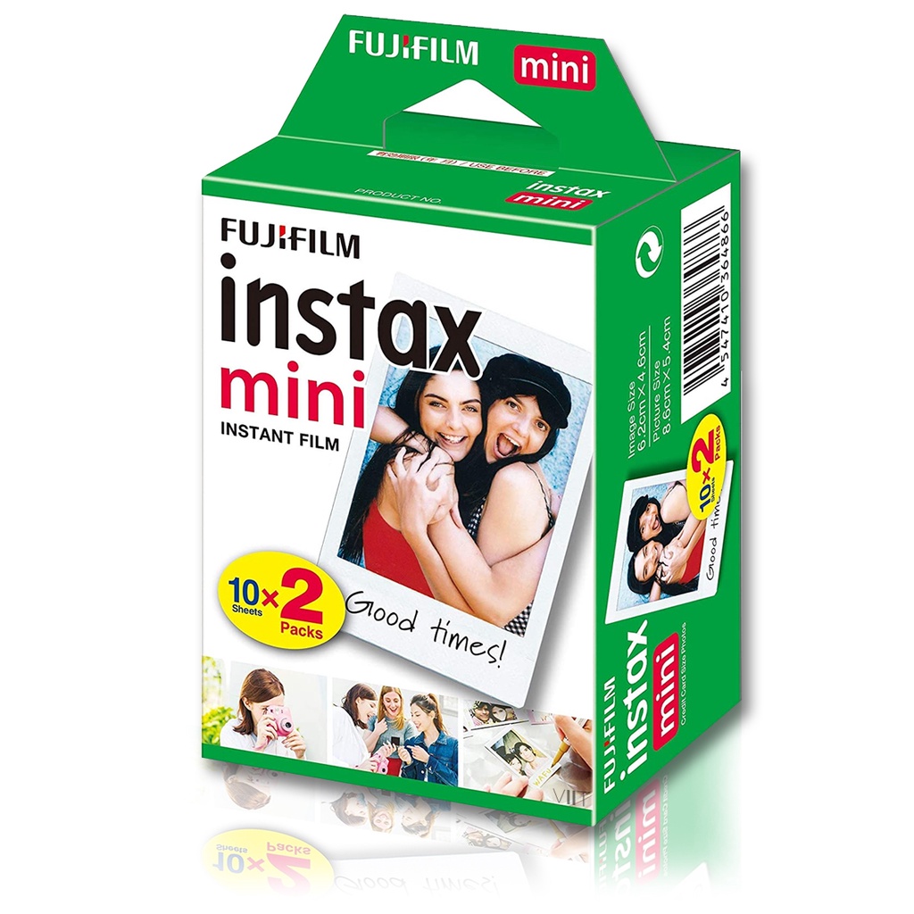 Filme Papel Fotográfico Fujifilm Instax Mini 20 Fotos 54x86mm com NF p/ Câmera Instantânea Instax Mini 7, 8, 9, 11, 12 Mini Link LiPlay Share