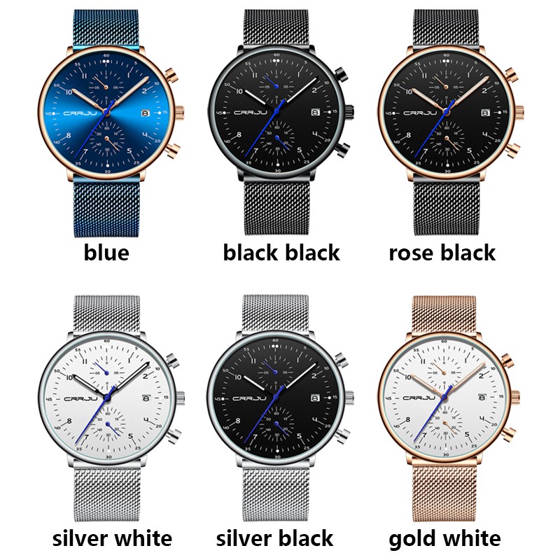 CRRJU Relógio Masculino À Prova D'água 2278 XM Sem Caixa