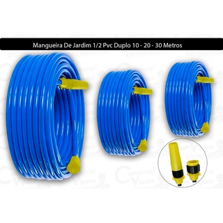 Mangueira de Jardim 1/2” Polegada Conjunto Completo com Esguicho Adaptador em Oferta na Shopee