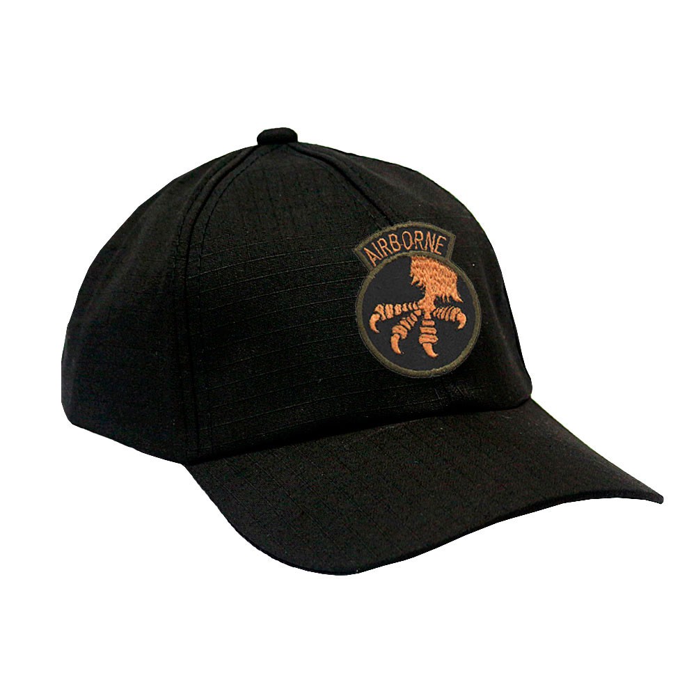 Boné Militar Rip Stop com Patch Aplicado Airsoft | Preta - Atack