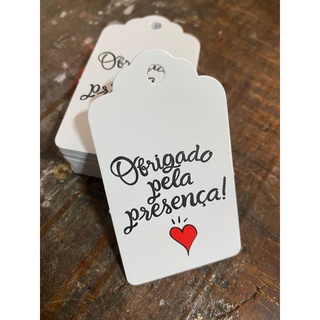 100 Tags Obrigado Pela Presença Branco Cordão De Sisal Incluso em Oferta na Shopee