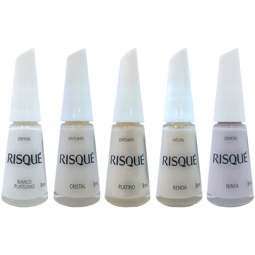 Kit Esmalte Risque P/ Francesinha C/ 5 Un de 8 ml em Oferta na Shopee