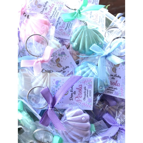 60 chaveiros conchas (biscuit) em Oferta na Shopee