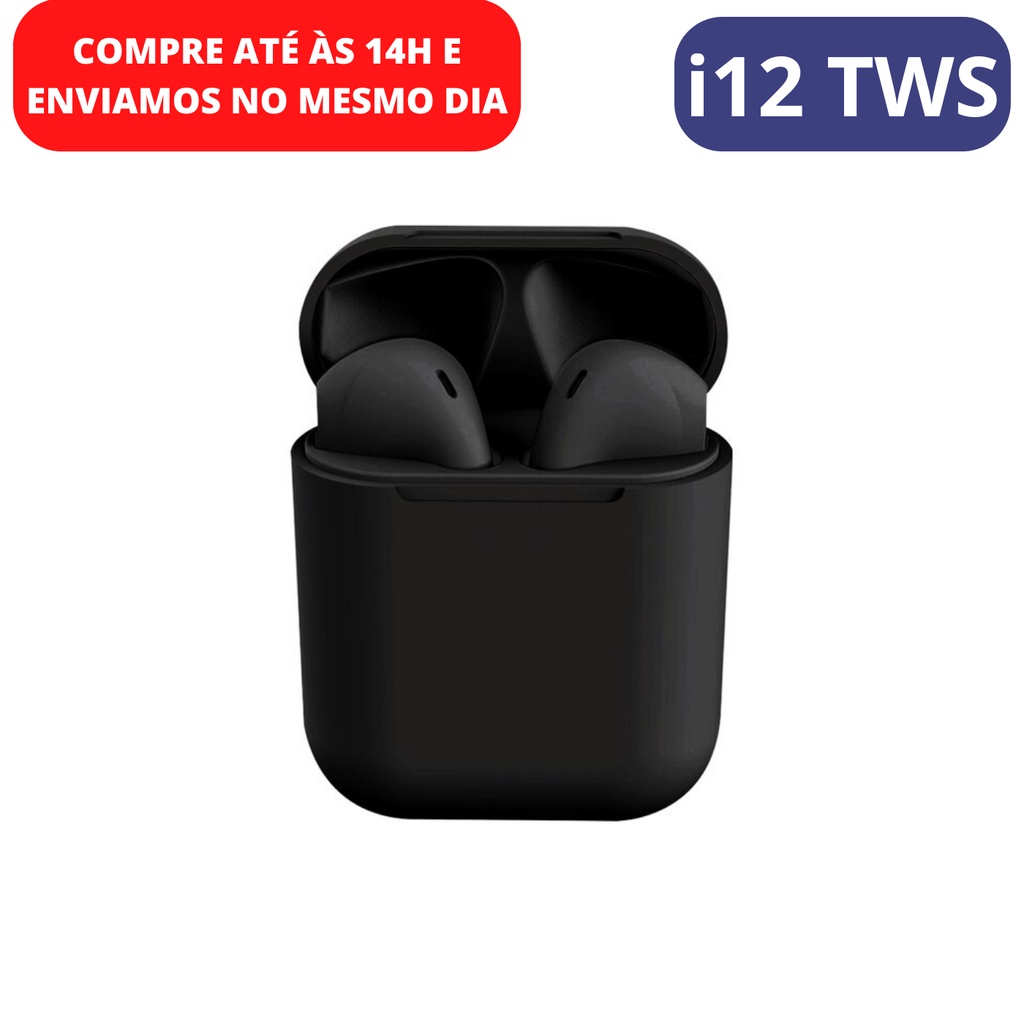 Fone de Ouvido Sem Fio i12 Tws Bluetooth 5.0 Com Touch Intra-Auricular Inpods Airpods com microfone para iOS / Android