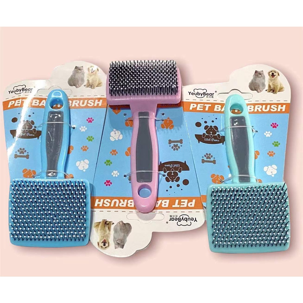 Escova Rasqueadeira Plana Tira Pelos Cachorro Cães E Gatos