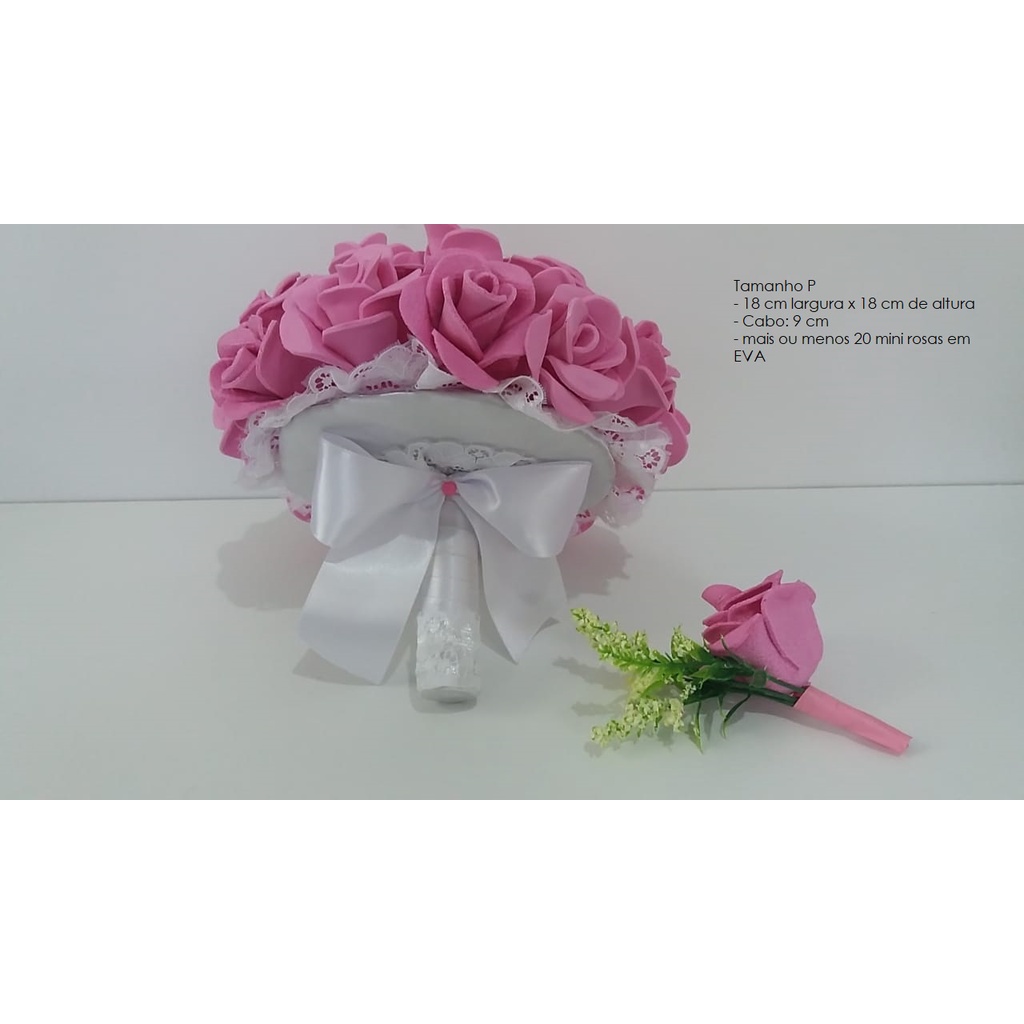Buque de Noivas de Rosas em EVA Tamanho P - Grátis: Rosa de Lapela para o  Noivo + Linda Caixa Presenteável | Shopee Brasil