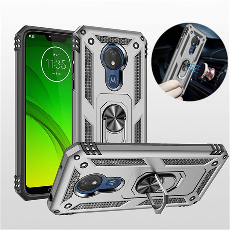 Capa com Suporte Magnético para Motorola Moto G6 G7Plus G7Power G8 Power Lite G7Play E5 E6Plus