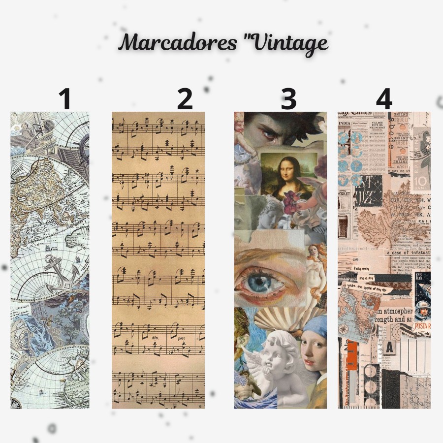 Marcador de página Vintage plastificado com ou sem tassel