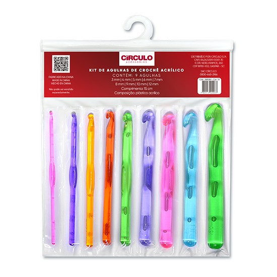 Kit Com 9 Agulhas Para Crochê De Acrílico Círculo em Oferta na Shopee