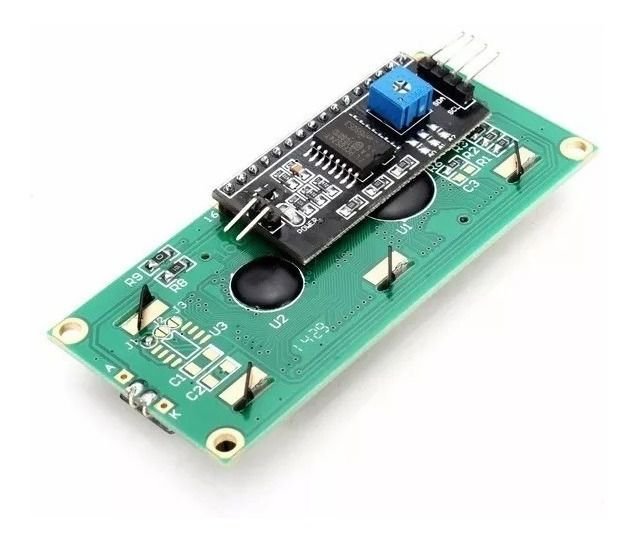 Display Lcd 16X2 Com Backlight Verde E Modulo I2C Soldado Já Integrado Ao Display
