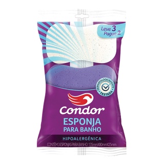 Esponja para Banho Hipoalergênica Condor Leve 3 Pague 2