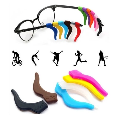 2 pares de suporte antiderrapante de silicone para óculos acessórios preto gancho de orelha em Oferta na Shopee