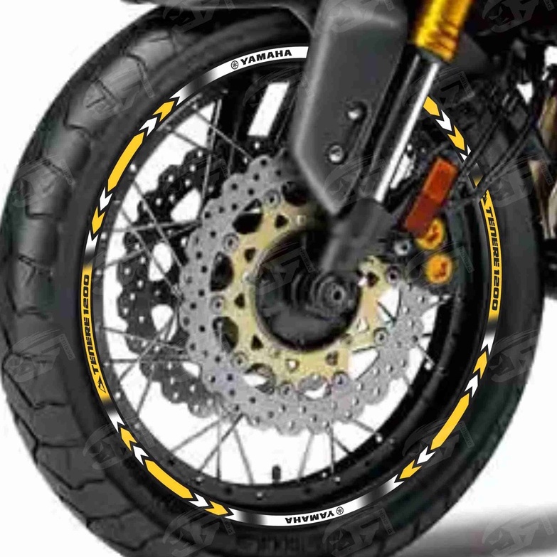 Adesivo Friso Refletivo Roda Moto Yamaha Super Tenere 1200 Tenere 660 M01 amarelo