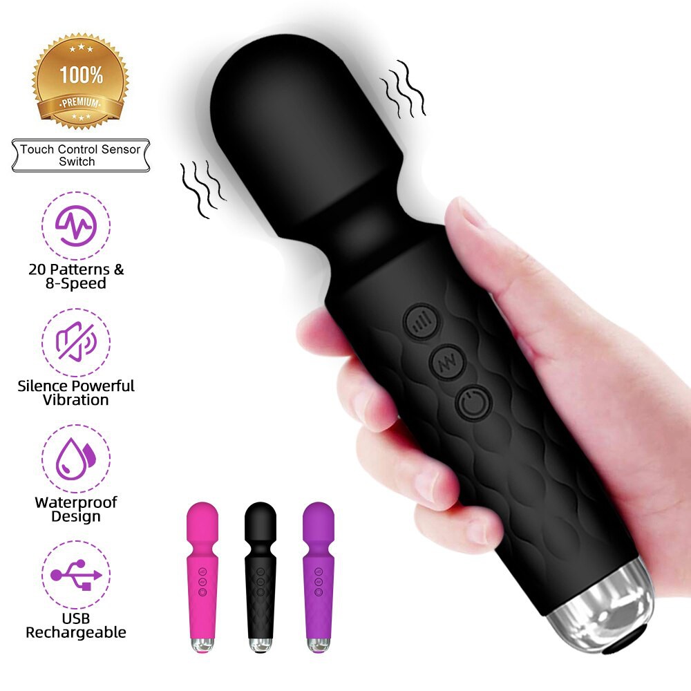 Vibrador Massageador Clitoriano Varinha Mágica Com 20 Modos De Vibrações Recarregável Por Usb 4715