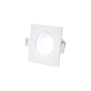 Spot Luminária Led 5w Quadrado Carcaça Branca - Branco Frio Decoração Casa Loja Gesso Teto