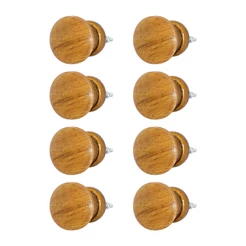 Kit 8 Puxador Madeira Gavetas Portas Moveis Bau Oval Retro