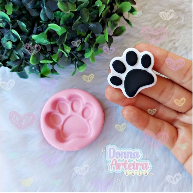 Molde de Silicone Patinha Pet para decorar - cód 036