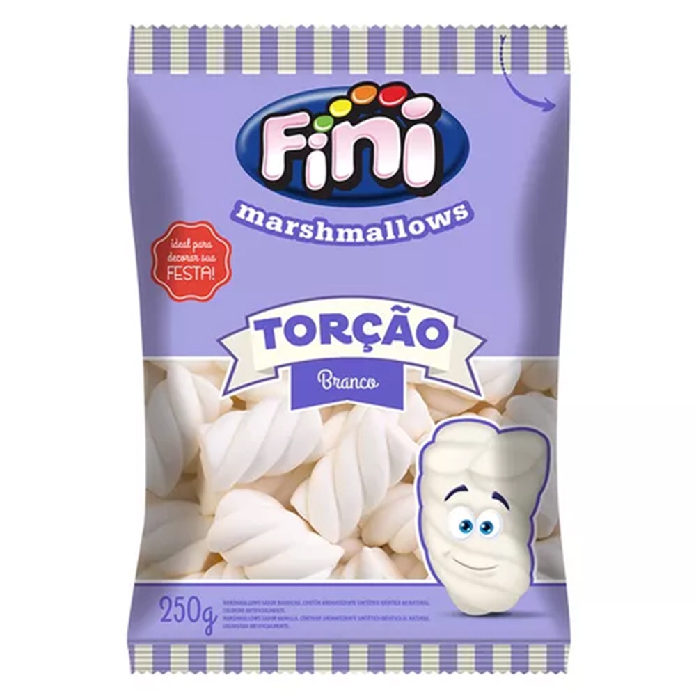 Marshmallow Torção Branco 250g - Fini