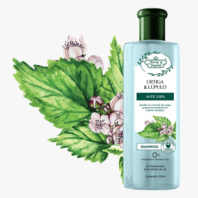 Shampoo Flores E Vegetais Anticaspa Urtiga E Lúpulo 310ml | Shopee Brasil