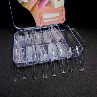 Postiça Extra Longa Bailarina Transparente\natural Com 100und Para Unhas