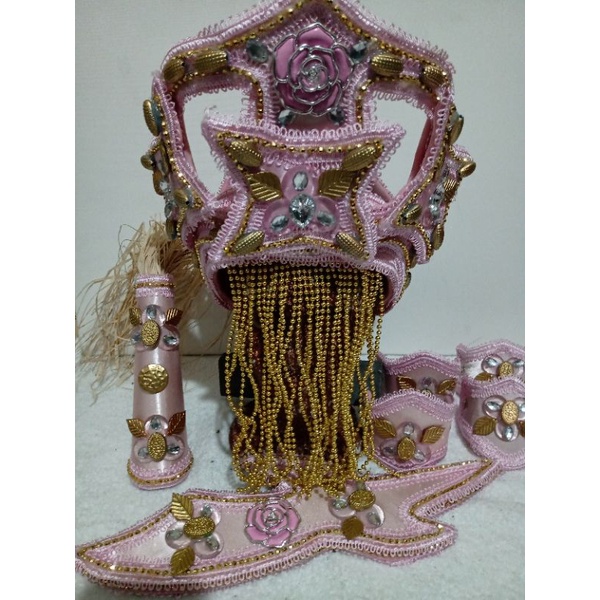 Paramenta de Iansã Rosa e Prata Coroa Ade