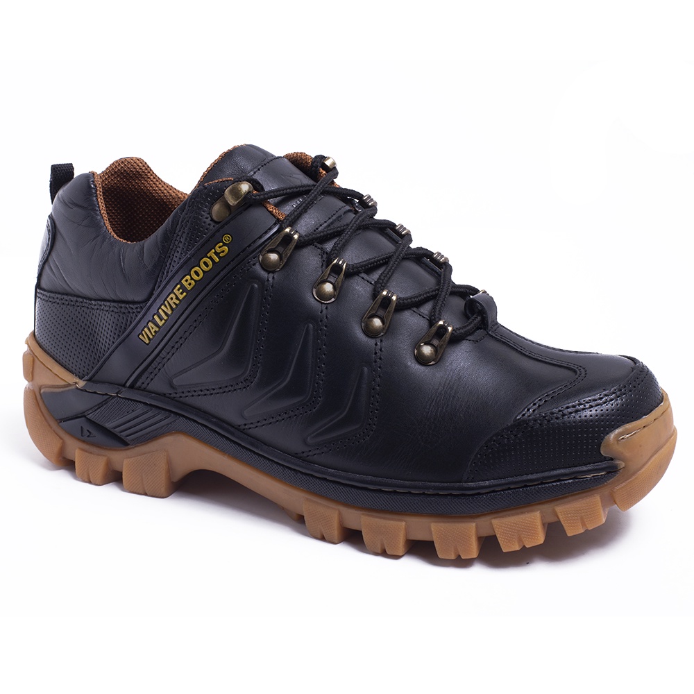 Bota Masculina Lançamento Coturno Em Couro Via Livre Top- S2 Com C.A