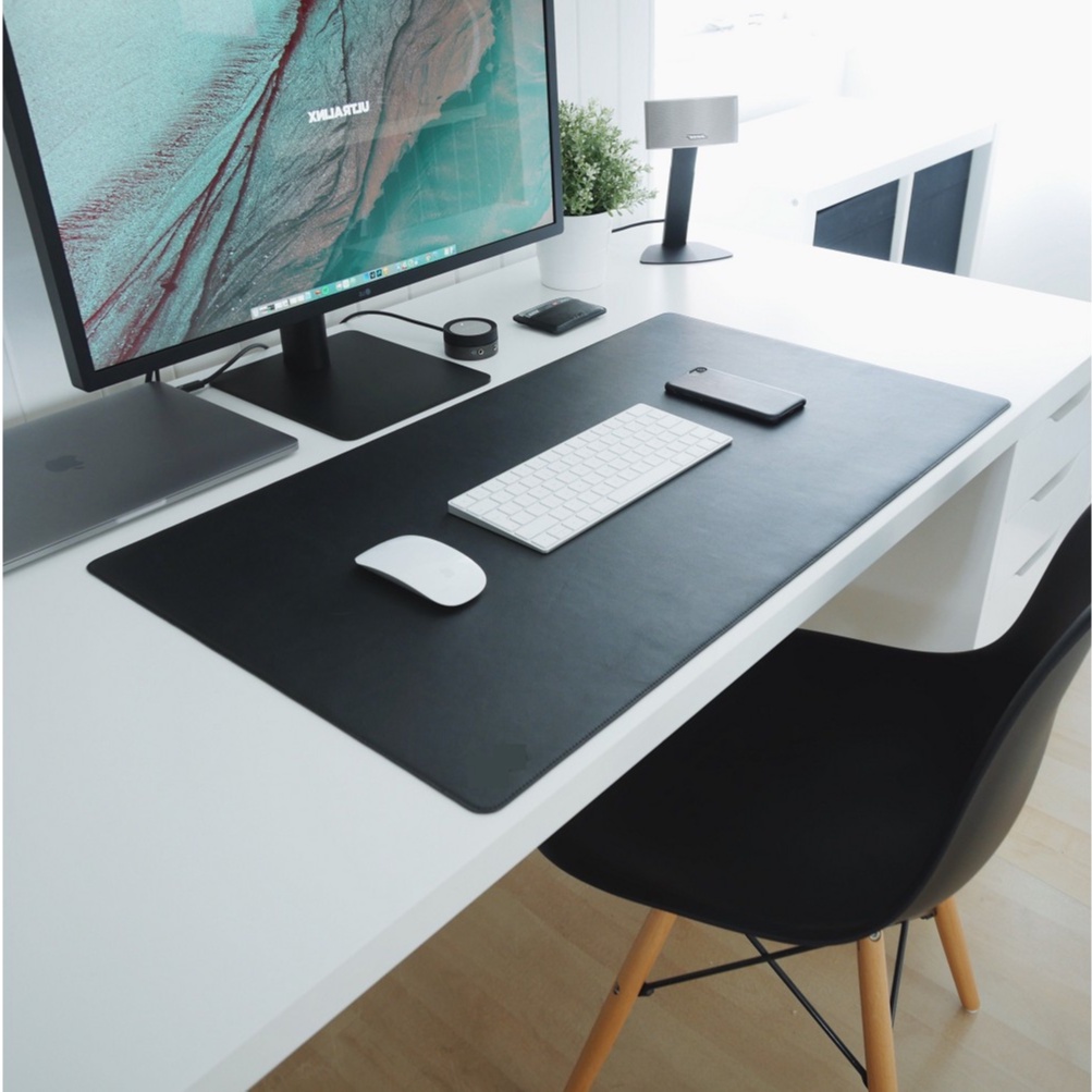 Desk Pad Couro Sintético Luxo Nogue Design 120x60cm Mouse Pad Gigante