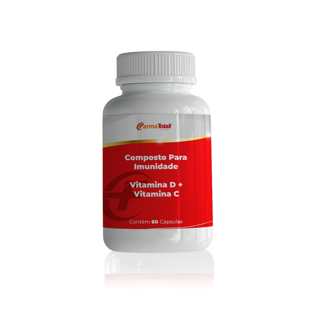 Composto Para Imunidade - Vitamina D + Vit C Com 60 Cápsulas