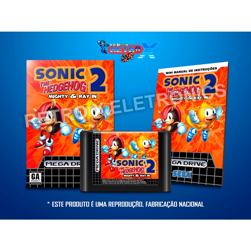 Sonic 2: Mighty E Ray - COMPLETO MEGA DRIVE | Shopee Brasil