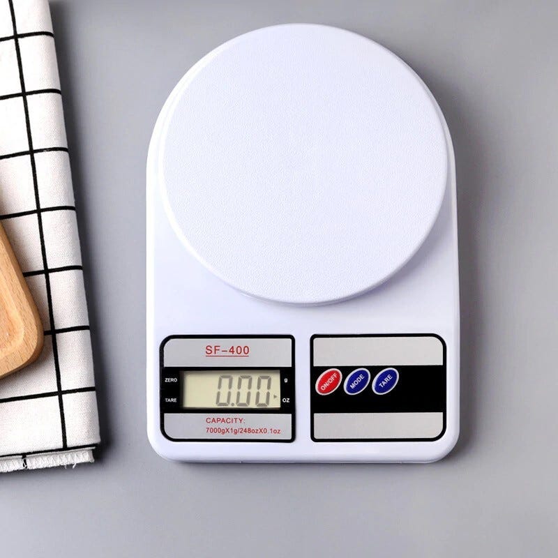 Balança Digital Até 10 Kg - Balança para Cozinha Branca - Balança de Alimentos - Balança Portátil - Balança Pequena - Balança de Precisão