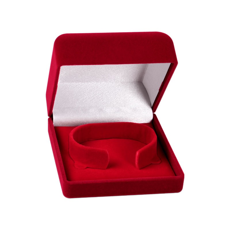 1 Estojo Veludo Bracelete p/ relógio + 1 Estojo Veludo P/ Anel - Vermelho E Preto