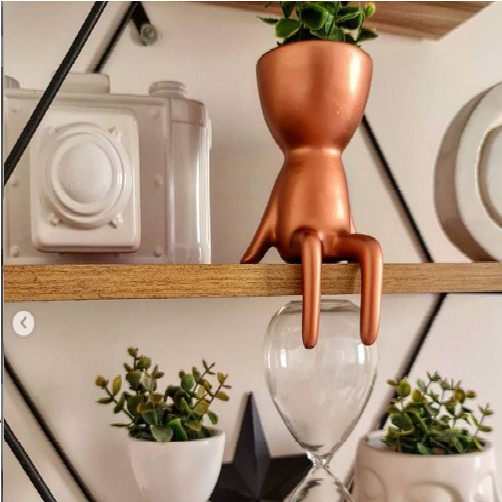 Vaso Robert Bob Bronze Sentado Relax de Ceramica