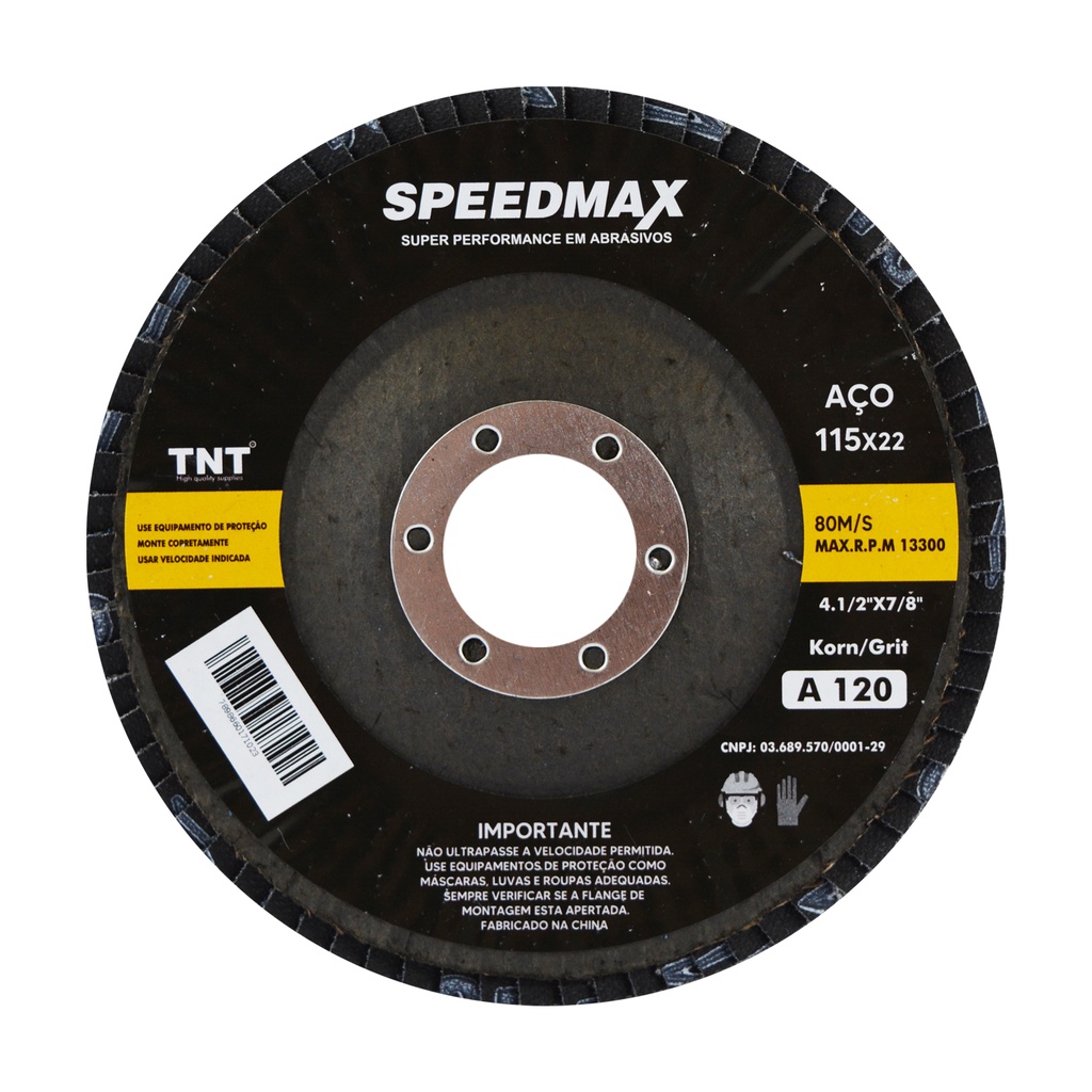 Disco De Lixa Flap 4.1/2 Grão 120 P/ Lixadeira e Esmirilhadeira KIT C/05PÇS em Oferta na Shopee