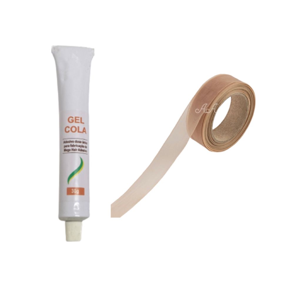 Gel Cola 30gr + Micropele nanopele 10 Metros Mega Hair Fita Adesiva em Oferta na Shopee
