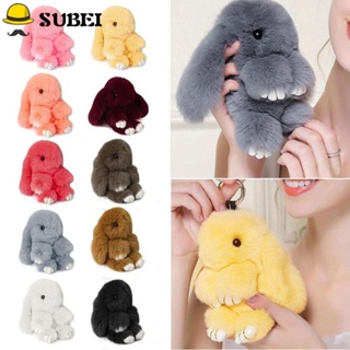 SUBEI Cute Rex Rabbit Fur Key chain Bag Pingente Novo Boneca Charme Decoração Pelúcia Coelho/Multicolor em Oferta na Shopee
