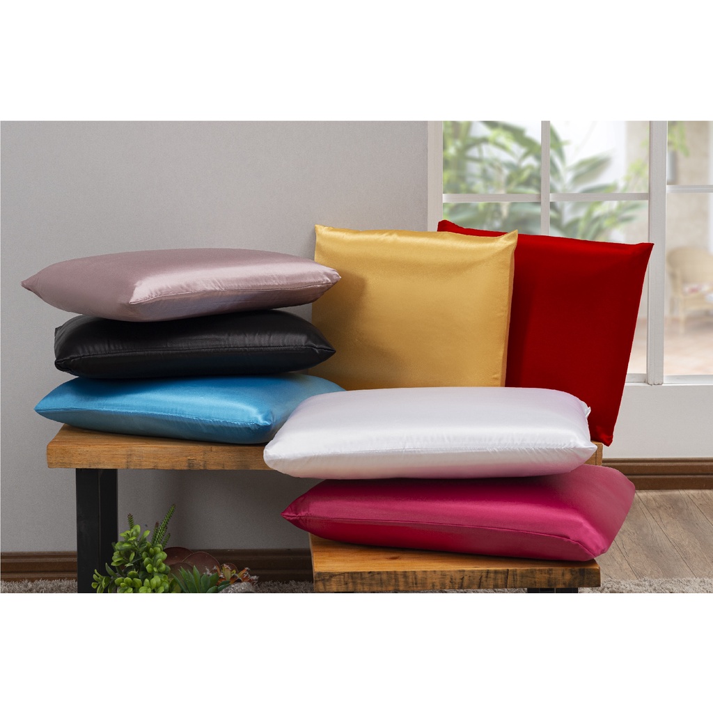 Kit 02 Fronha de Cetim (01 Par) Anti Frizz Macio Seda 50cm x 70cm em Oferta na Shopee