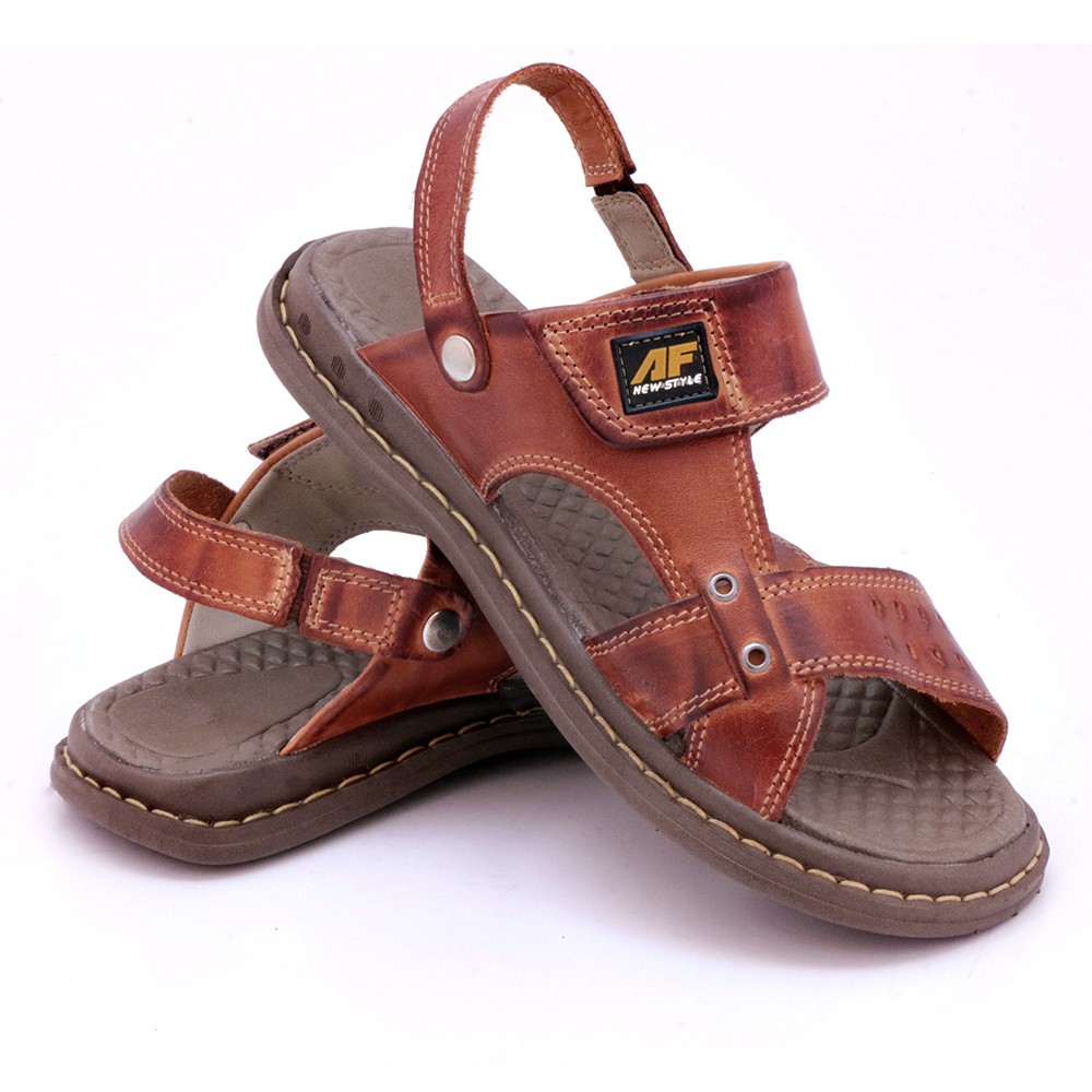 Sandália Anti Stress Masculino Ortopédico Couro