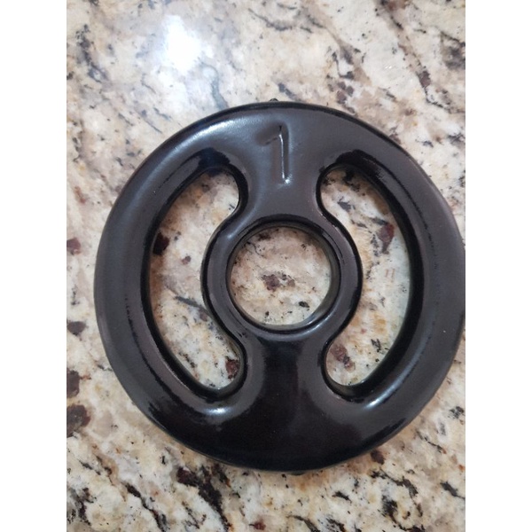 Anilha 1kg Emborrachada Preta PAR - ACADEMIA EM CASA, TREINO EM CASA CROSS FIT CROSS FISIOTERPIA