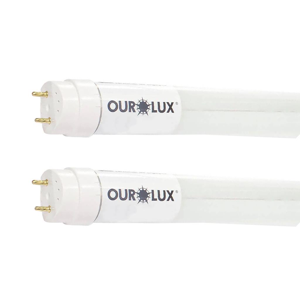 Kit 2 Lampadas Led Tubular T8 18W Bivolt Luz Neutra 4000K Ourolux em Oferta na Shopee