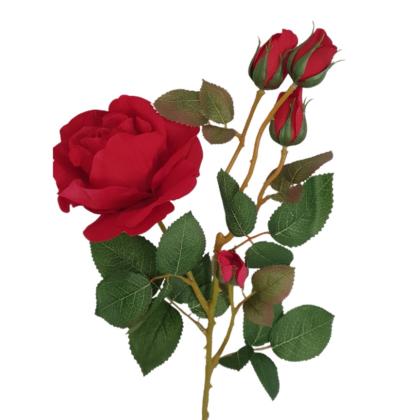 Flor Artificial Rosa 75cm Toque Real Botão Vermelha para Enfeite Decoração  Arranjo | Shopee Brasil
