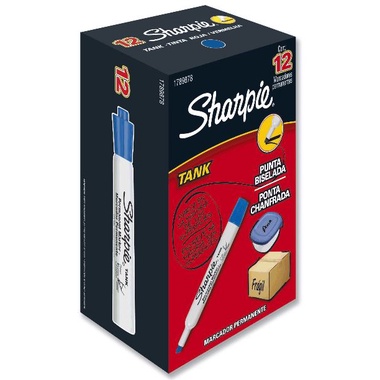 Marcador permanente Sharpie Tank Azul c/ 12 unidades