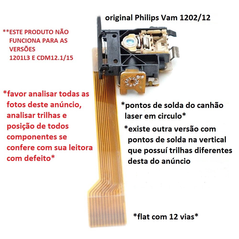 Unidade Óptica Vam 1202/12 Philips 1202 Original (Ler Detalhes*)