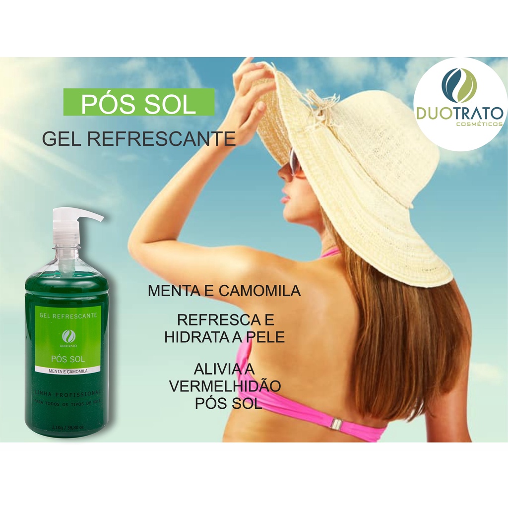 Gel Refrescante Pós Sol Menta e Camomila 1,1kg DUOTRATO em Oferta na Shopee