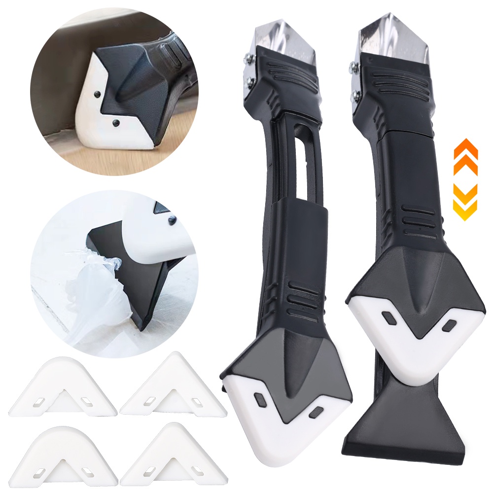 Multifuncional 5 Em 1 Raspador De Silicone/Sealante Suave Removedor Conjunto De Ferramentas Kit Rejunte Caulking Smooth/Vidro Ângulo Cola