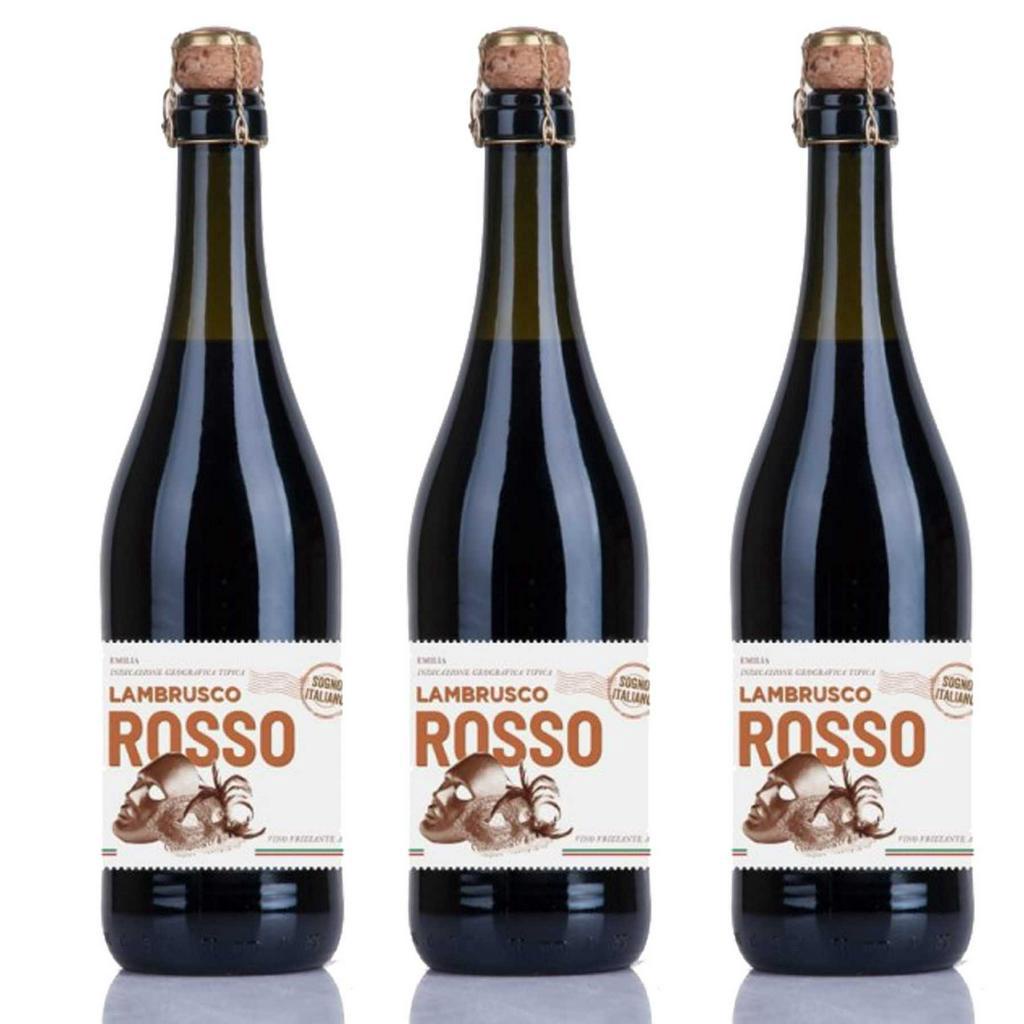 Kit 3x Vinho Tinto Italiano Frisante Lambrusco Rosso