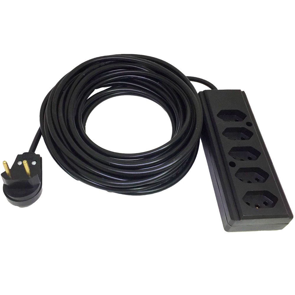 Extensão Elétrica 10/20a 15 Metro 5 Tomadas Cabo Pp 2x1,0mm
